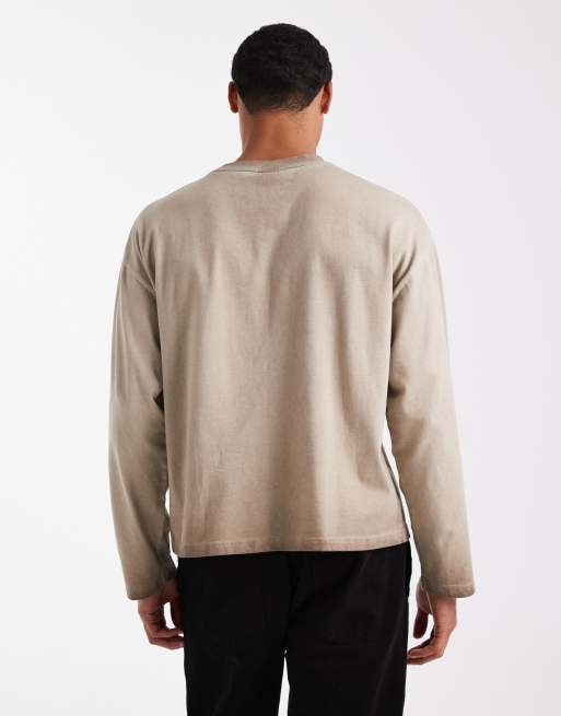 Cotton On - T-shirt à manches longues décontracté style années 2000 - Taupe chiné , 3 de 5