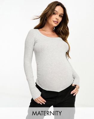 Cotton:On Maternity long sleeve t-shirt in grey marle - ASOS Price Checker