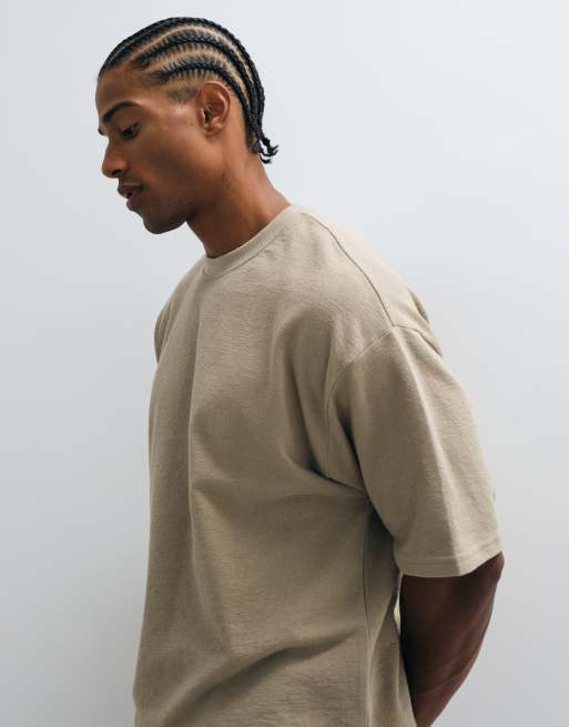 CottonOn terry crop fit T-shirt in gravel stone, 4 of 5