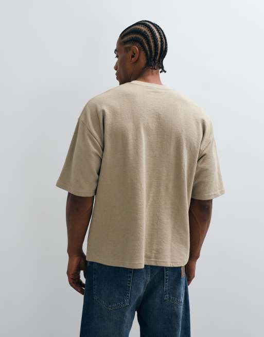CottonOn terry crop fit T-shirt in gravel stone, 5 of 5