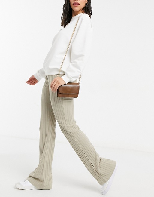 Cotton:On textured rib trouser in taupe