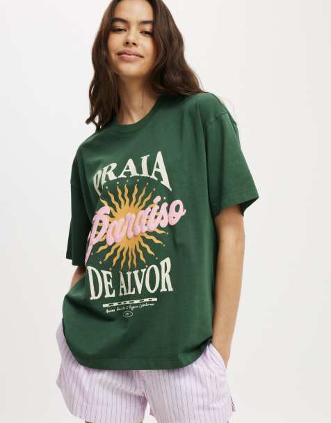 Cotton:On The boxy graphic tee in green - view 1