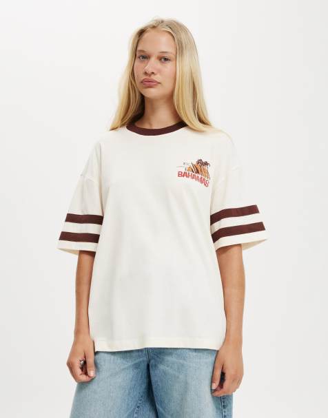 Cotton:On The boxy graphic tee in off-white - view 1