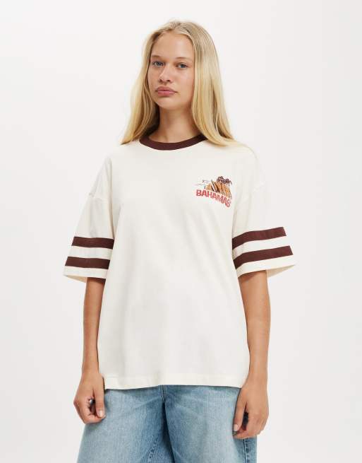 Cotton:On The boxy graphic tee in off-white