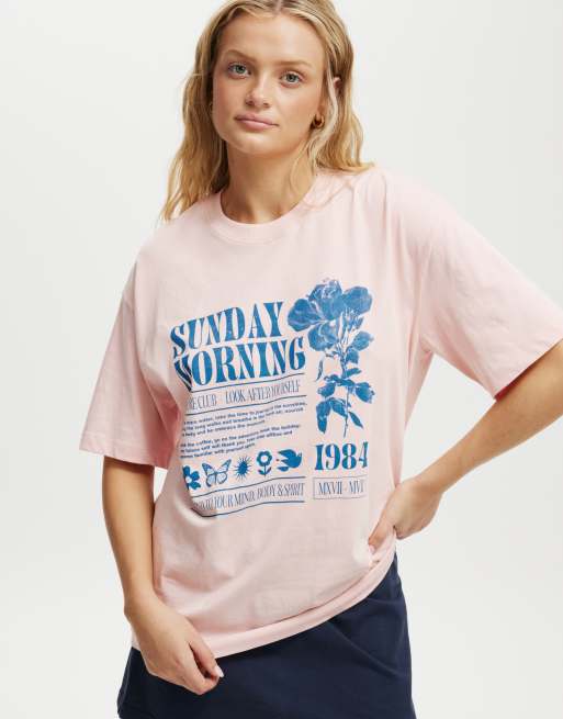 Cotton:On The boxy graphic tee in pink