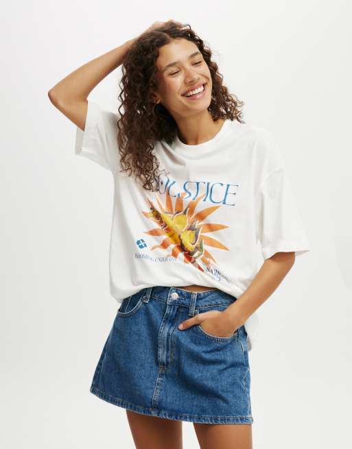 Cotton:On The boxy graphic tee in white