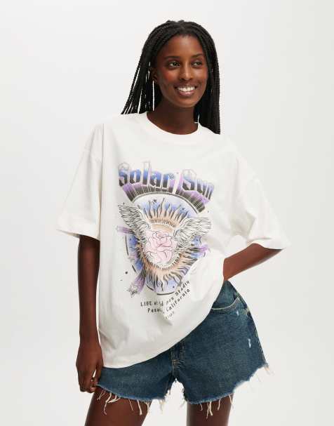 Cotton:On The boxy graphic tee in white - view 1