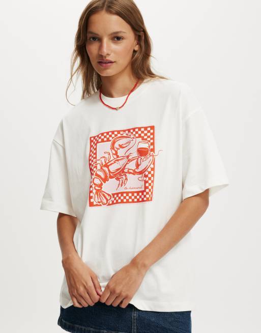 Cotton:On The boxy graphic tee in white
