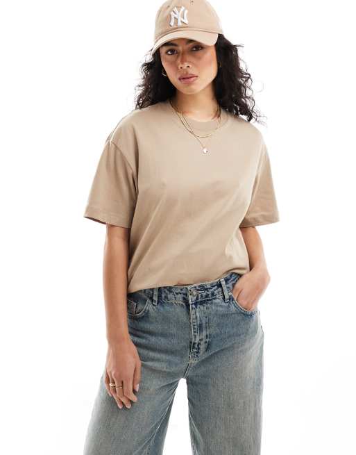 Cotton:On The boxy oversized tee in beige, 3 of 4