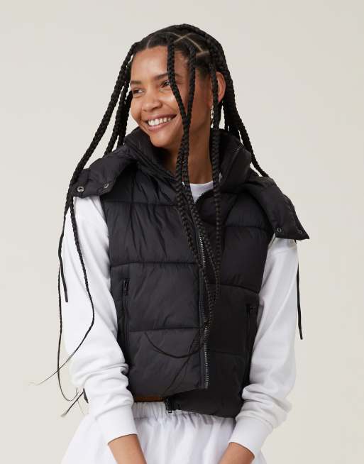 Cotton:On The mother hooded puffer vest in black ASOS