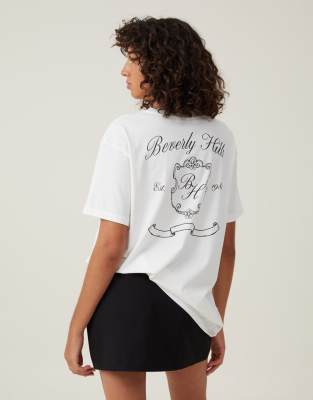 Cotton:On The oversized graphic tee in beverly hills crest/white