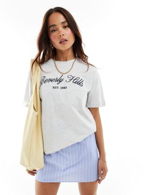 Cotton:On The oversized graphic tee in grey