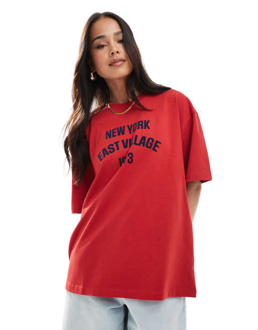 Cotton:On The premium boxy graphic tee in red