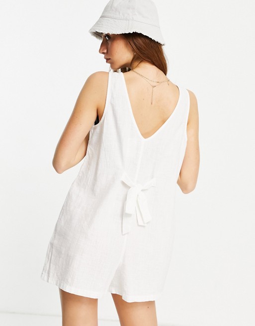Cotton:On tie back sleeveless playsuit in white