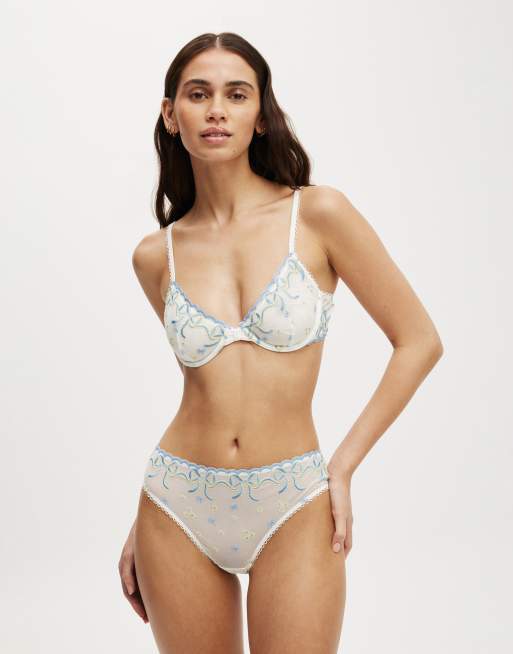 Cotton:On Trixie bow underwire bra in white