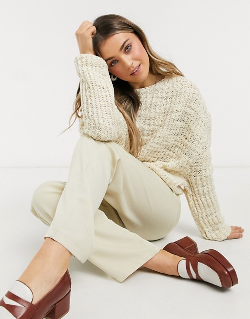 Cotton:On two tone pullover sweater in cream | ASOS