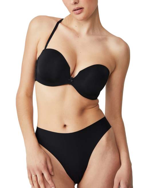 Cotton:On ultimate comfort strapless push up bra in black