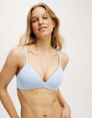 Cotton:On Ultimate Comfort Wirefree T-Shirt Bra In Blue