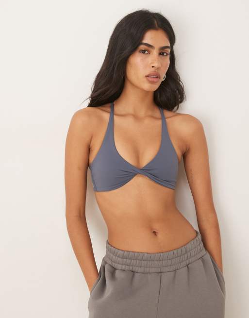 Cotton:On Ultra luxe twist front crop in grey