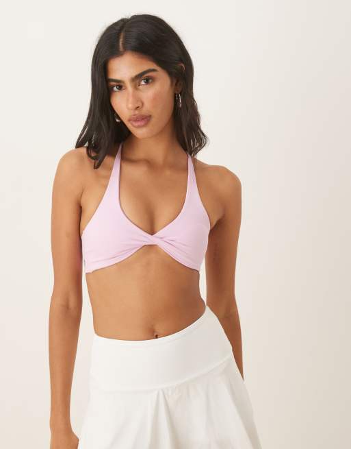 Cotton:On Ultra luxe twist front crop in pink