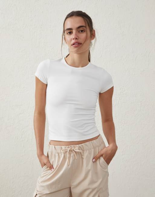 Cotton:On Ultra soft fitted tshirt in white