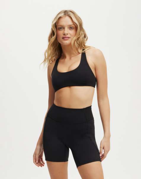 Cotton:On Ultra soft plunge strappy crop in black - view 1