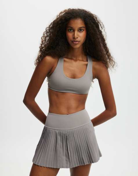 Cotton:On Ultra soft plunge strappy crop in grey - view 1