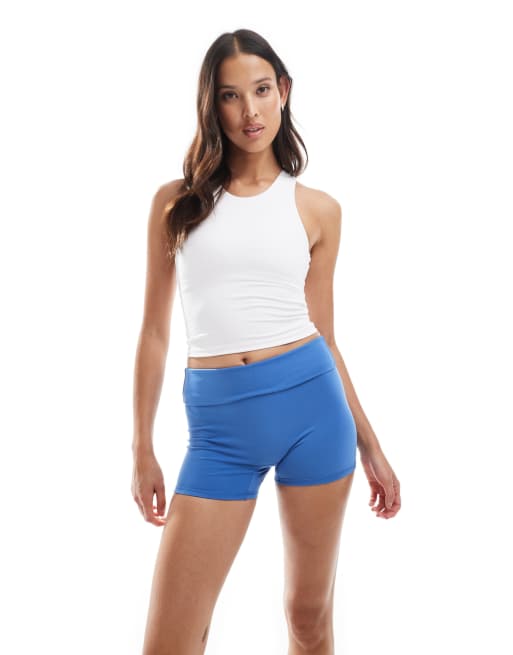 Cotton:On Ultra soft roll over shortie short in blue