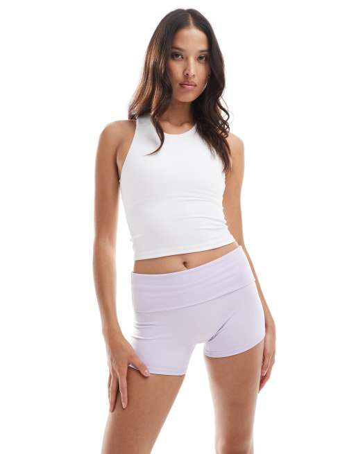 Cotton:On Ultra soft roll over shortie short in purple