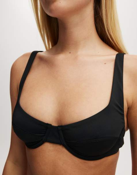 Cotton:On Underwire balconette bikini top in black - view 1
