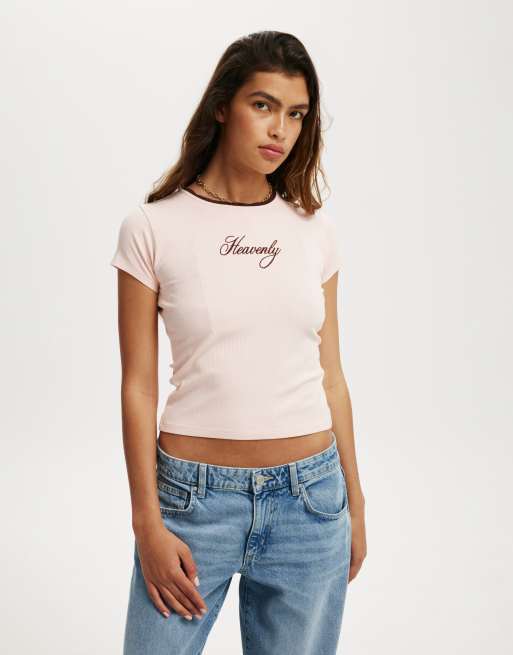Cotton:On Urban graphic baby tee in pink