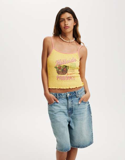 Cotton:On Urban graphic cami in yellow - view 1
