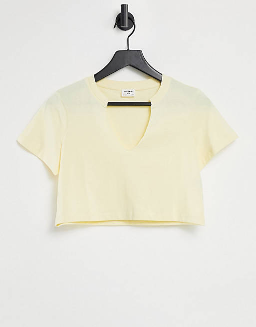 Cotton:On v-notch tee in yellow