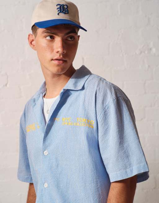 Cotton:On Ventura short sleeve shirt in blue stripe / print