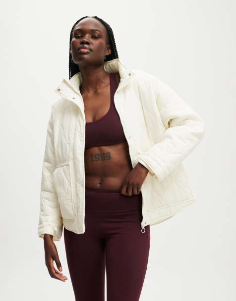 Cotton:On Warm up relaxed lightweight jacket in white - view 1