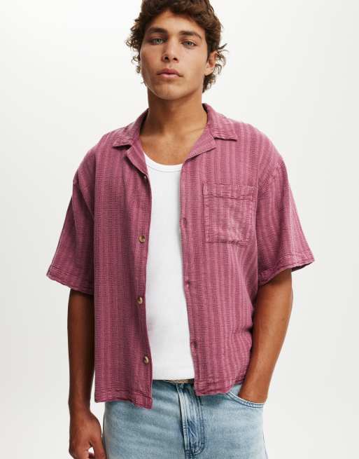 Cotton:On Washed box fit short sleeve shirt in washed coral