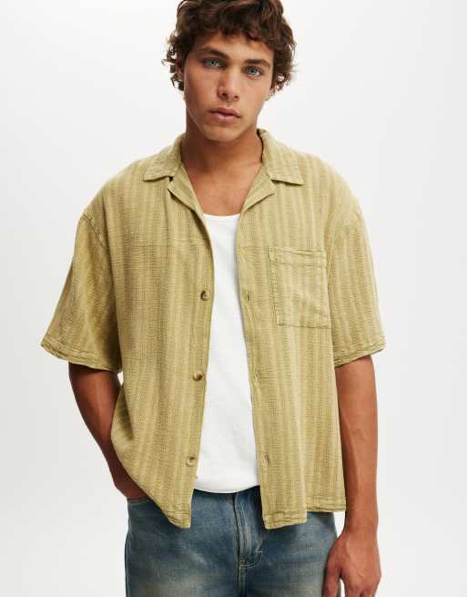 Cotton:On Washed box fit short sleeve shirt in washed green