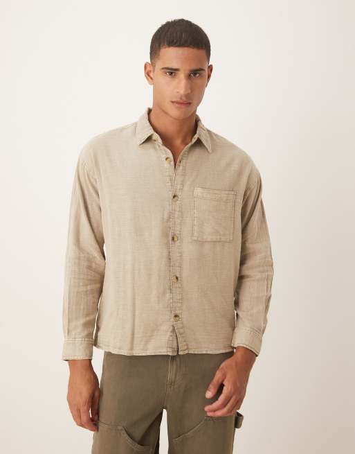 Cotton:On Washed long sleeve shirt in beige