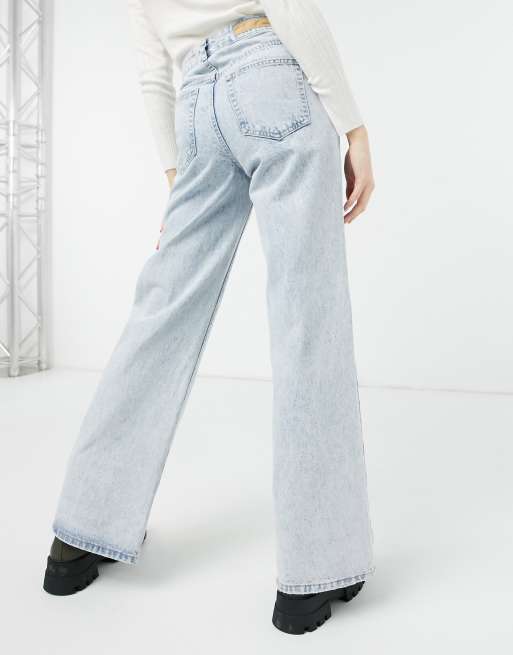 Wide Leg Jeans - Light Blue