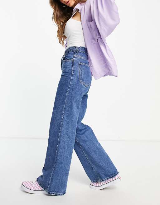 CottonOn wide leg jeans in midwash blue ASOS
