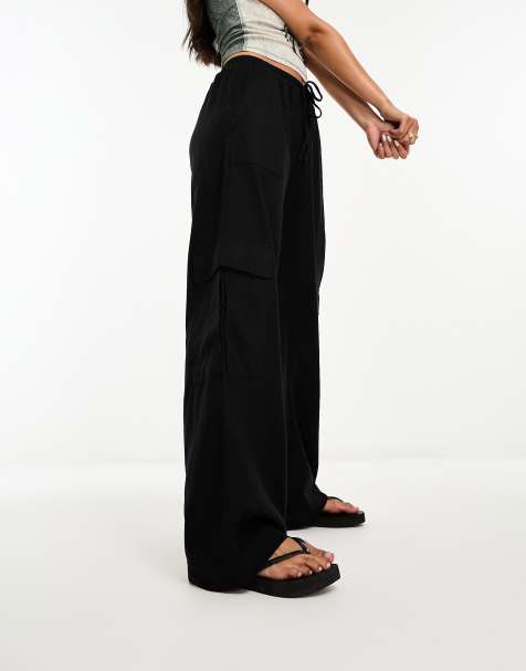 Cotton:On wide leg trousers in black - view 1