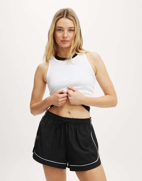 Cotton:On Woven curved hem short in black - view 1