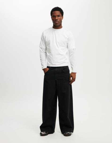 Cotton:On Y2k super wide jean in black - view 1
