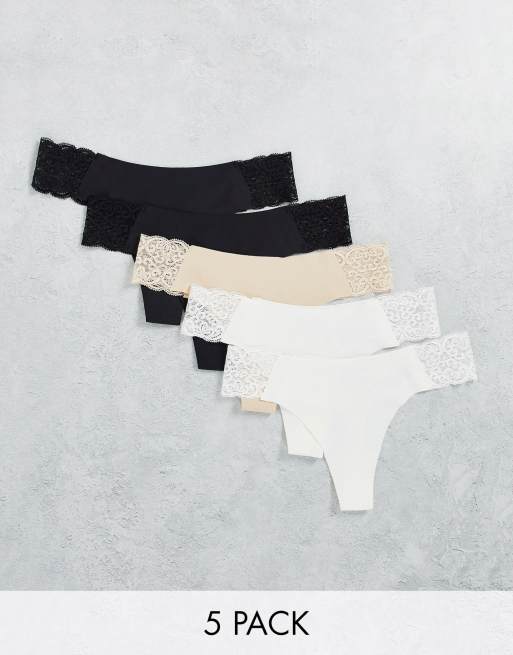 Cotton:On – Zestaw 5 par stringów w różnych kolorach