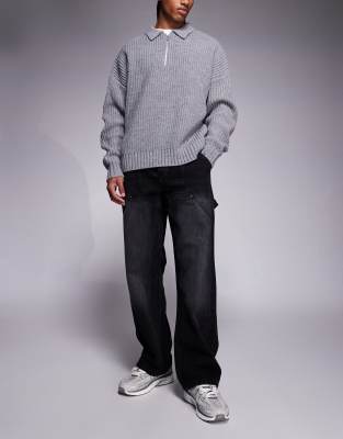 Courtside Baggy Carpenter Jeans In Black