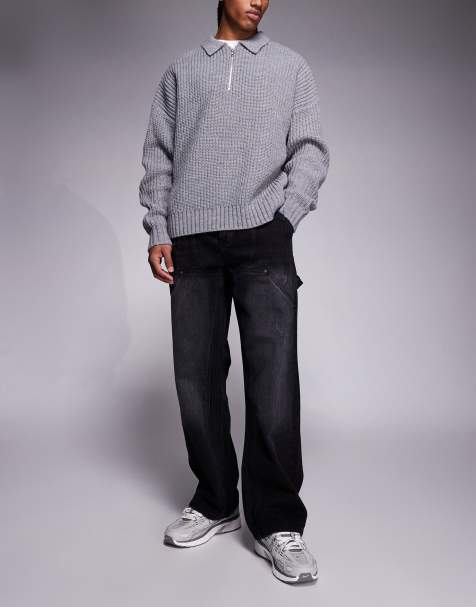 Courtside baggy carpenter jeans in washed black