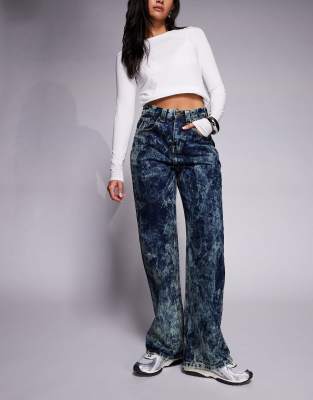 Courtside Baggy Denim Jeans In Blue