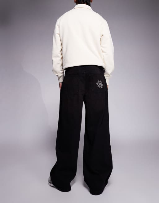 Courtside – Bleksvarta baggy jeans med slitningar, 2 av 5