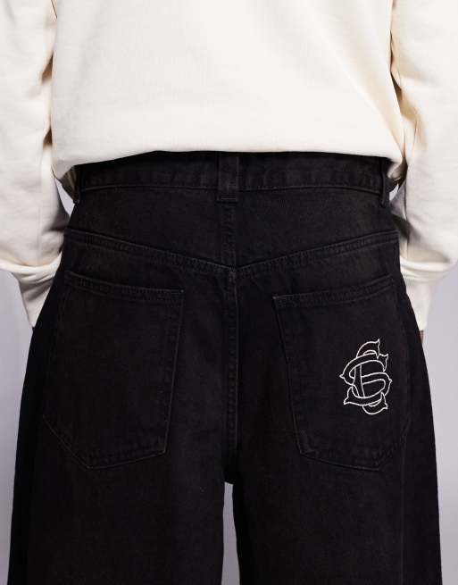 Courtside – Bleksvarta baggy jeans med slitningar, 4 av 5