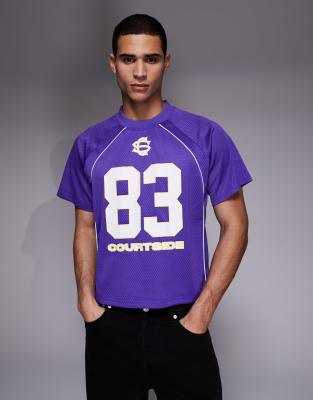 Courtside boxy soccer jersey in purple purple